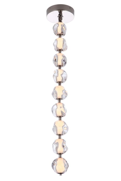 ##Antique Hardware## Jackie 9 Light LED Pendant in Polished Nickel