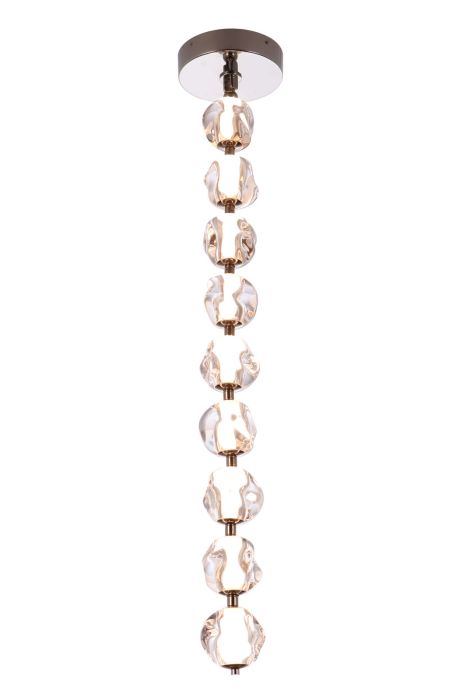 ##Antique Hardware## Jackie 9 Light LED Pendant in Polished Nickel