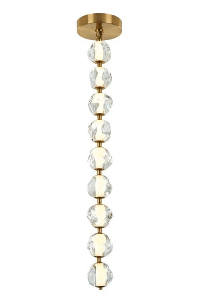 ##Antique Hardware## Jackie 9 Light LED Pendant in Satin Brass