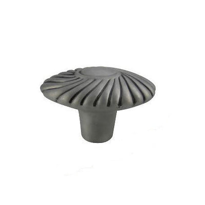 Antique Hardware 1 1/2 Inch Large Oval Ribbed Cabinet or Furniture Knob Pewter Finish CABINET KNOB