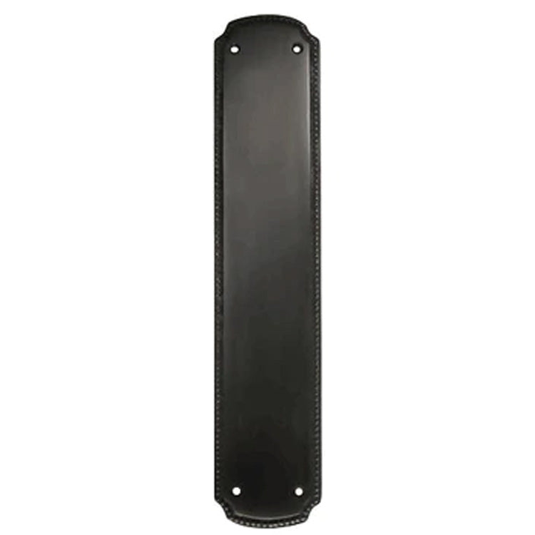 Open Box Sale Item 11 1/2 Inch Solid Brass Beaded Push Plate (Oil Rubbed Bronze Finish)