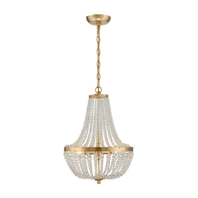 ##Antique Hardware## Rylee 3 Light Antique Gold Mini Chandelier