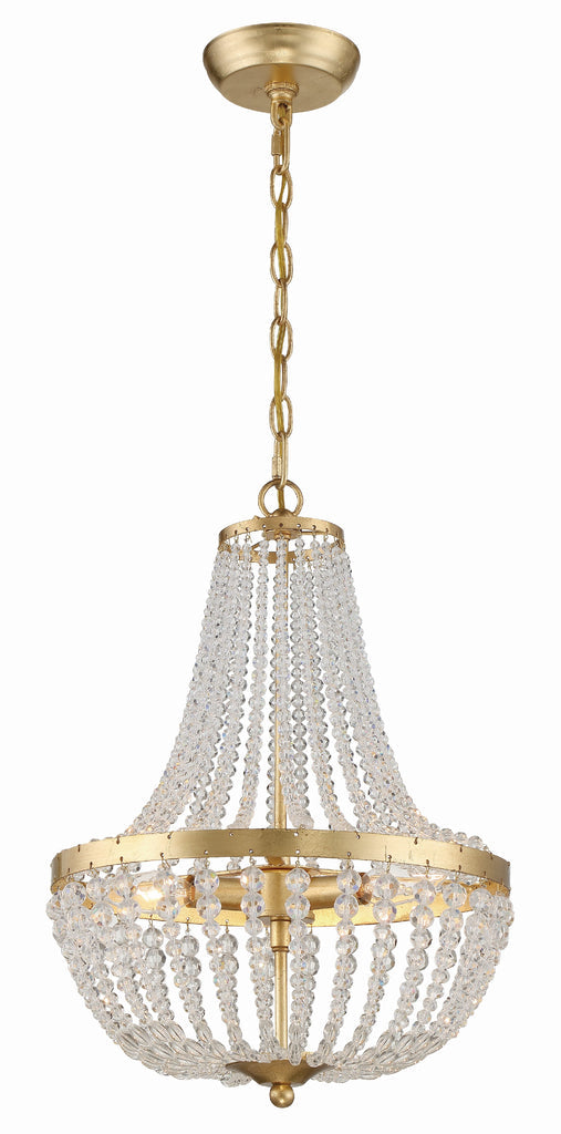 ##Antique Hardware## Rylee 3 Light Antique Gold Mini Chandelier