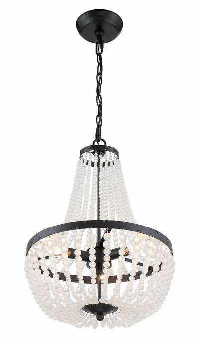 ##Antique Hardware## Rylee 3 Light Matte Black Mini Chandelier