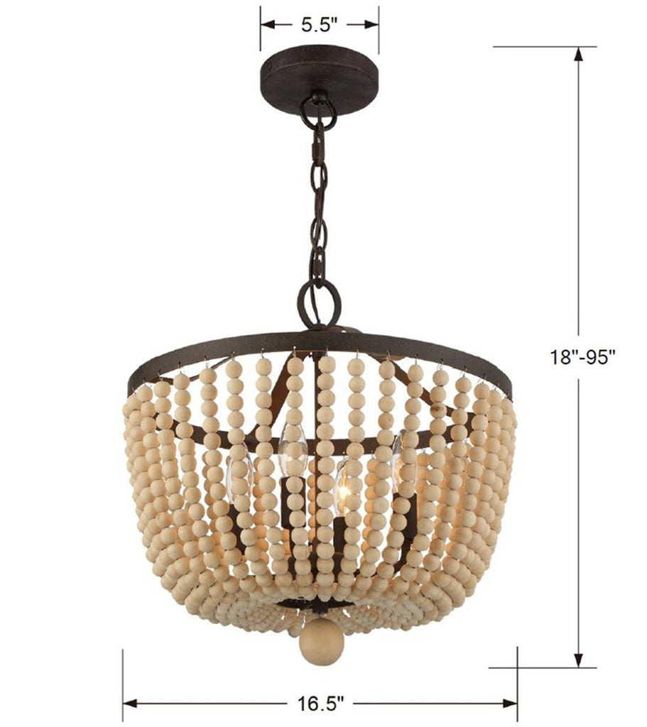 ##Antique Hardware## Rylee 4 Light Forged Bronze Mini Chandelier