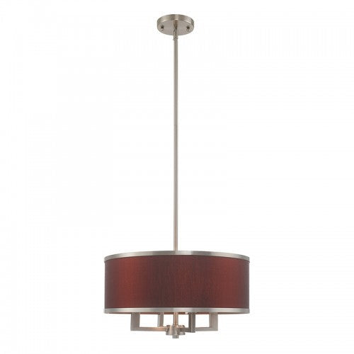 ##Antique Hardware## 4 Light Brushed Nickel Pendant Chandelier