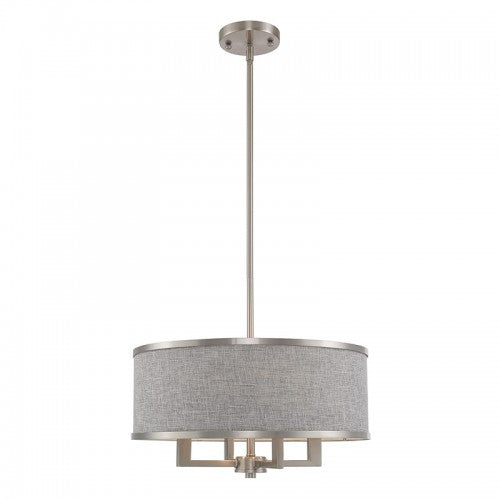 ##Antique Hardware## 4 Light Brushed Nickel Pendant Chandelier