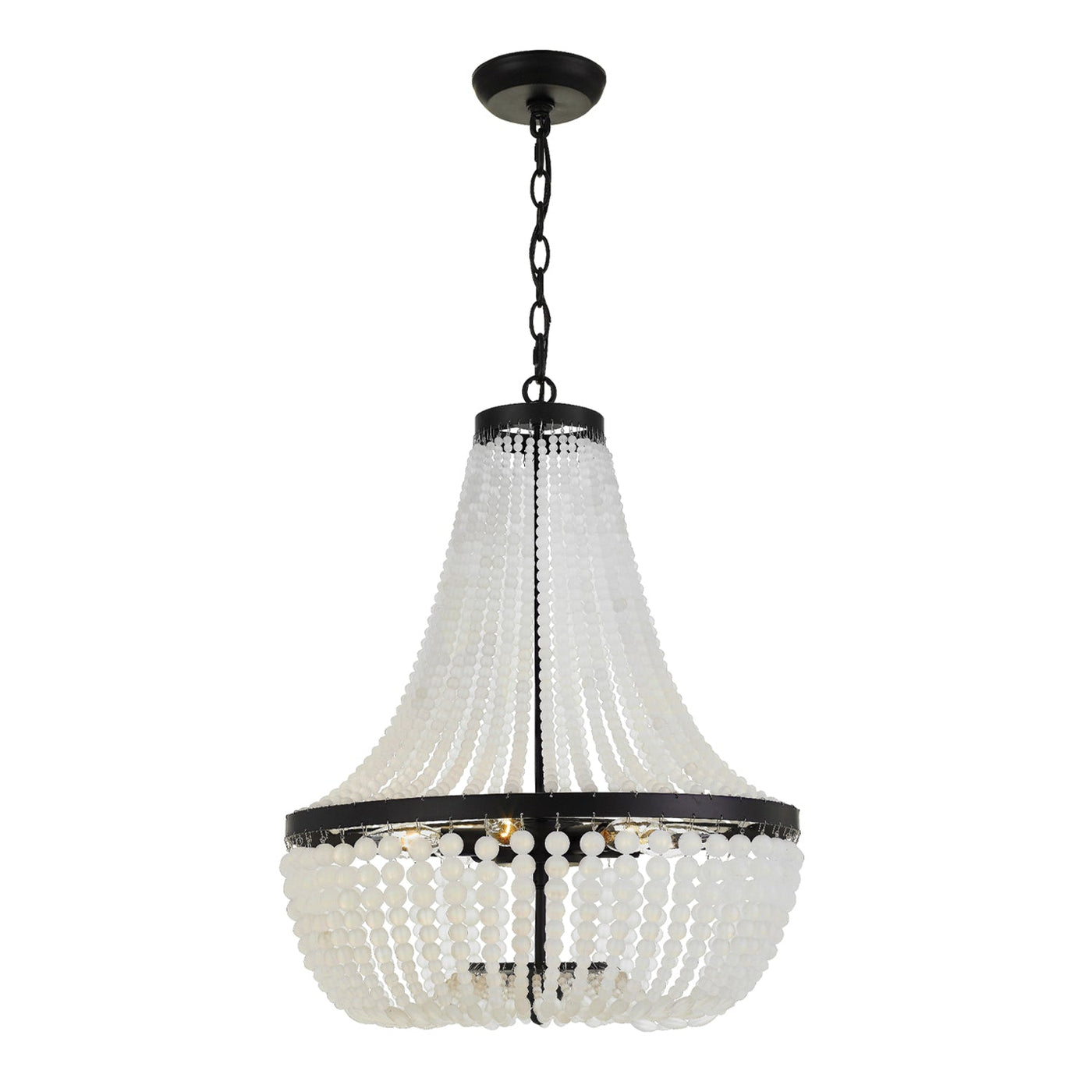 ##Antique Hardware## Rylee 6 Light Matte Black Chandelier