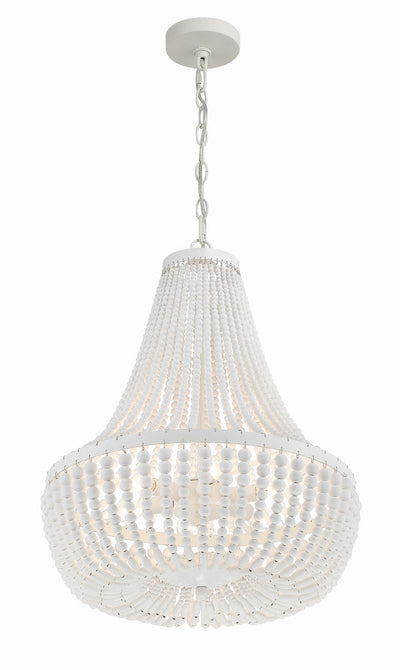 ##Antique Hardware## Rylee 6 Light Matte White Chandelier