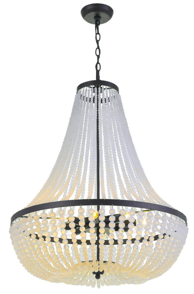 ##Antique Hardware## Rylee 8 Light Matte Black Chandelier