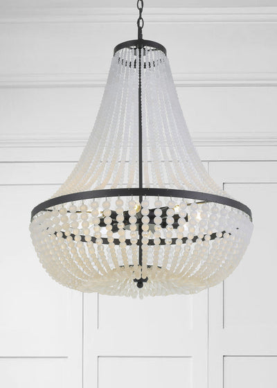 ##Antique Hardware## Rylee 8 Light Matte Black Chandelier