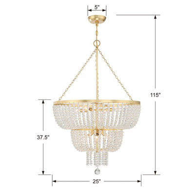 ##Antique Hardware## Rylee 8 Light Antique Gold Chandelier