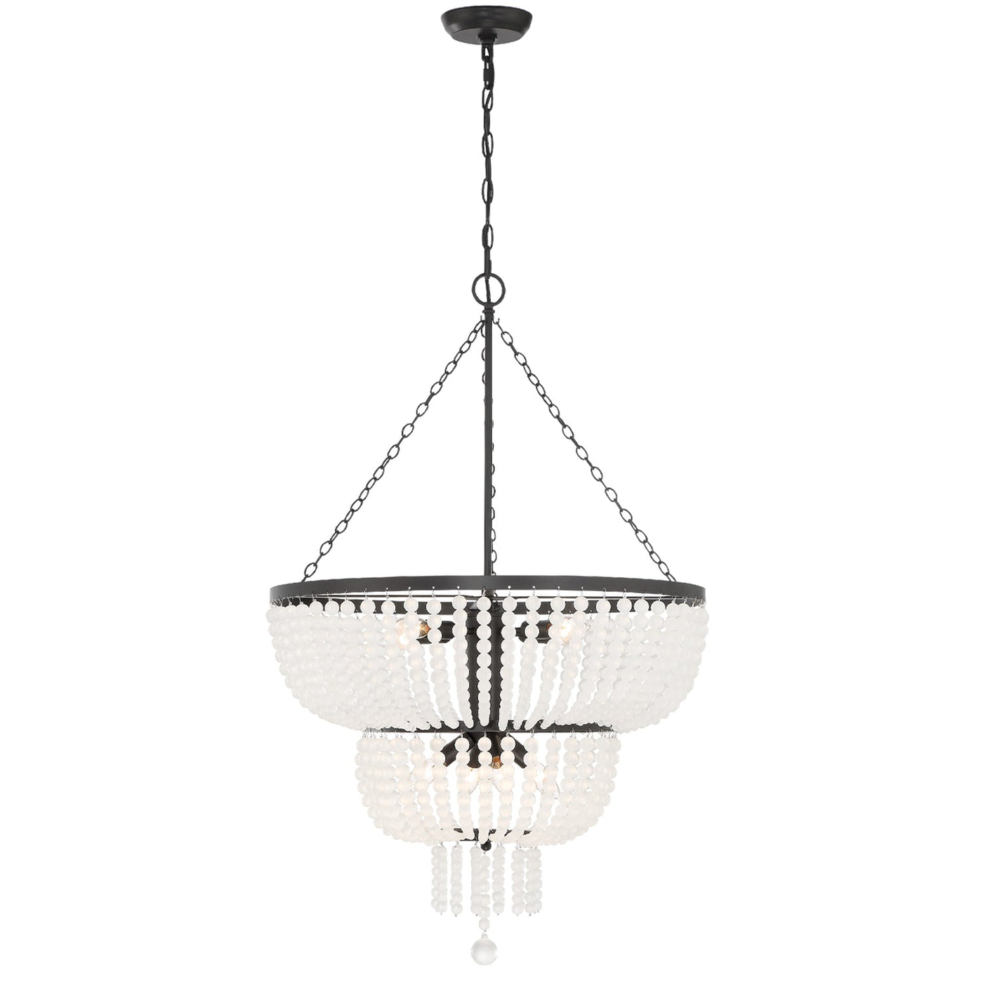 ##Antique Hardware## Rylee 8 Light Matte Black Chandelier