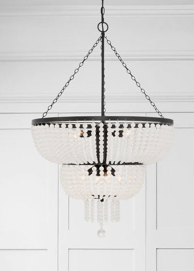 ##Antique Hardware## Rylee 8 Light Matte Black Chandelier