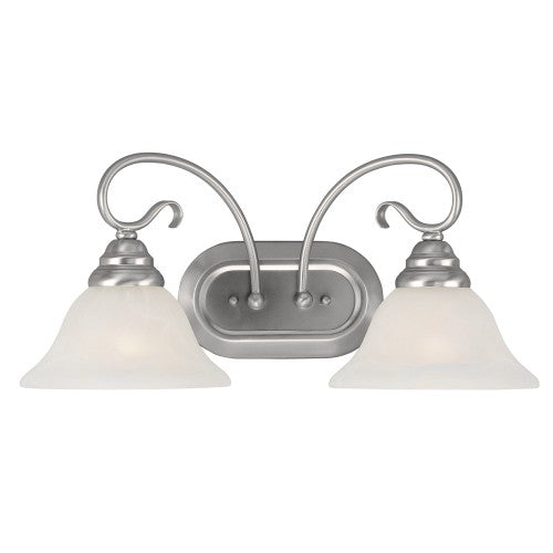 ##Antique Hardware## 2 Light Brushed Nickel Bath Light