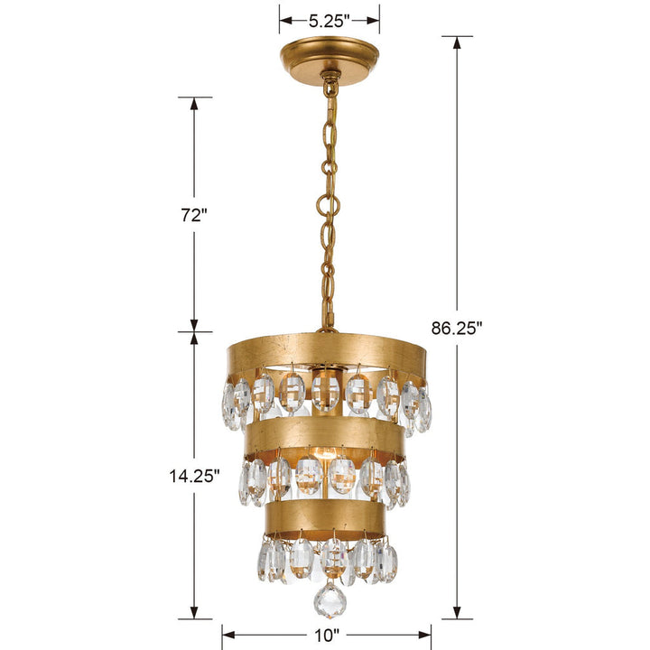 ##Antique Hardware## Perla 1 Light Antique Gold Mini Pendant