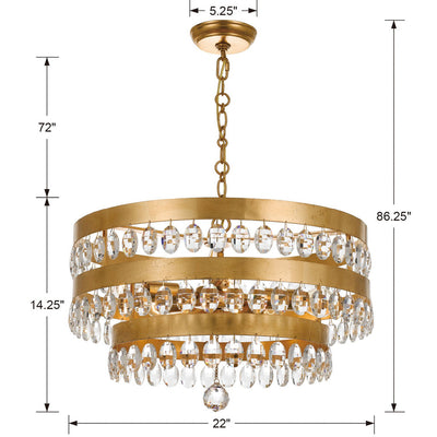 ##Antique Hardware## Perla 5 Light Antique Gold Chandelier