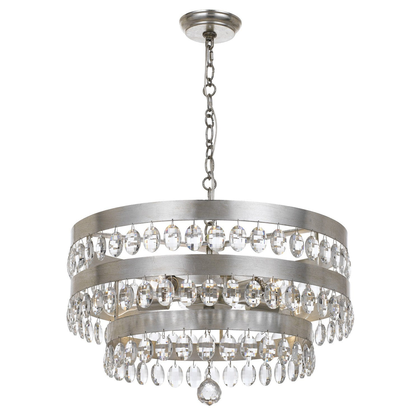 ##Antique Hardware## Perla 5 Light Antique Silver Chandelier