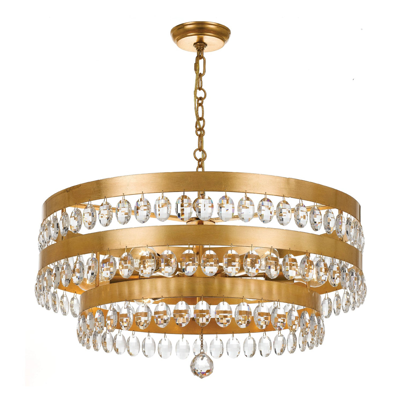 ##Antique Hardware## Perla 6 Light Antique Gold Chandelier