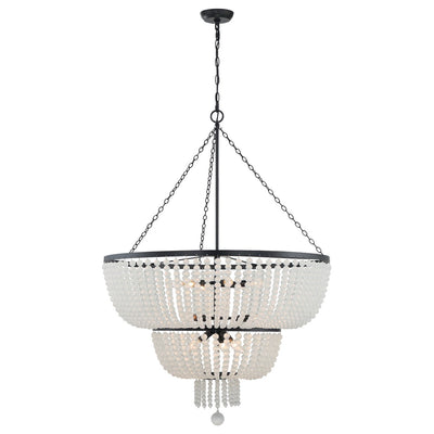 ##Antique Hardware## Rylee 12 Light Matte Black Chandelier