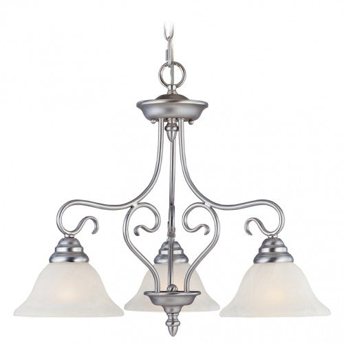 ##Antique Hardware## 3 Light Brushed Nickel Chandelier