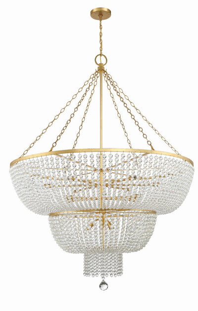 ##Antique Hardware## Rylee 15 Light Antique Gold Chandelier