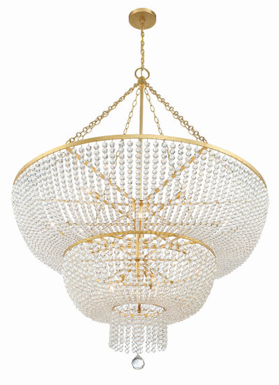 ##Antique Hardware## Rylee 15 Light Antique Gold Chandelier