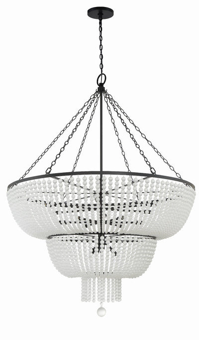 ##Antique Hardware## Rylee 15 Light Matte Black Chandelier