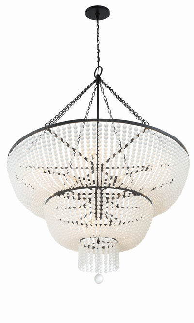 ##Antique Hardware## Rylee 15 Light Matte Black Chandelier