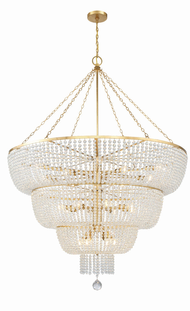 ##Antique Hardware## Rylee 24 Light Antique Gold Chandelier