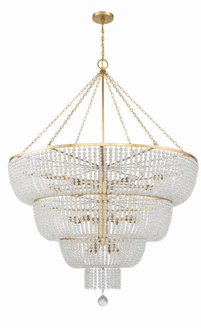 ##Antique Hardware## Rylee 24 Light Antique Gold Chandelier