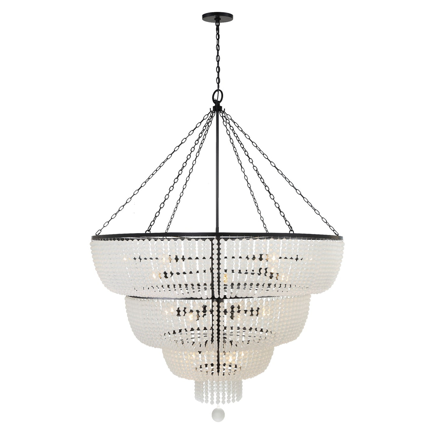 ##Antique Hardware## Rylee 24 Light Matte Black Chandelier