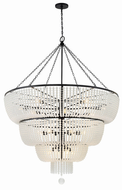 ##Antique Hardware## Rylee 24 Light Matte Black Chandelier