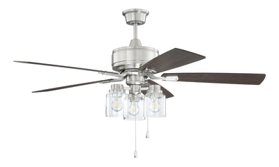 Antique Hardware 52" Kate in Brushed Polished Nickel w/ Driftwood/Grey Walnut Blades Ceiling Fan