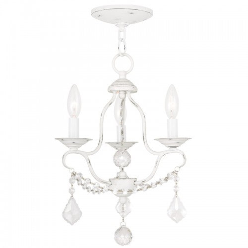 ##Antique Hardware## 3 Light Antique White Chandelier