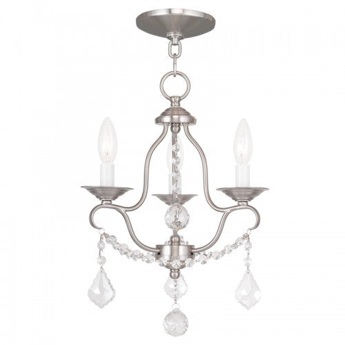 ##Antique Hardware## 3 Light Brushed Nickel Chandelier