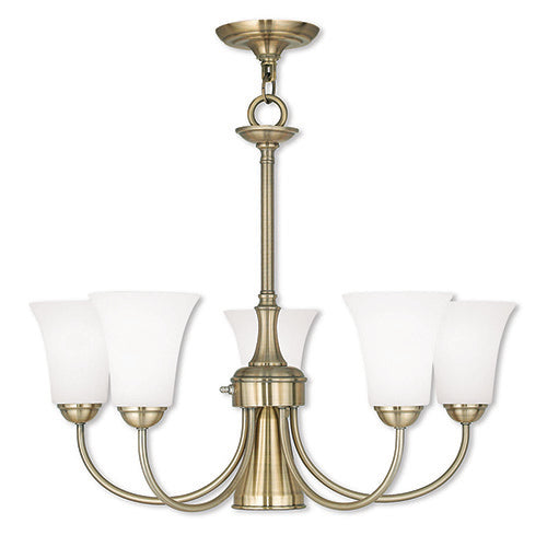 ##Antique Hardware## 6 Light Antique Brass Dinette Chandelier