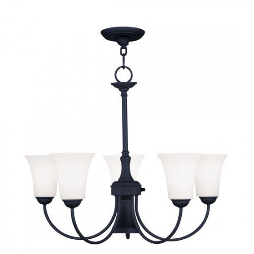 Antique Hardware 5 Light + 1 Light Black Chandelier Chandelier