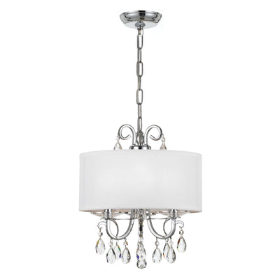 ##Antique Hardware## Othello 3 Light Spectra Crystal Polished Chrome Mini Chandelier