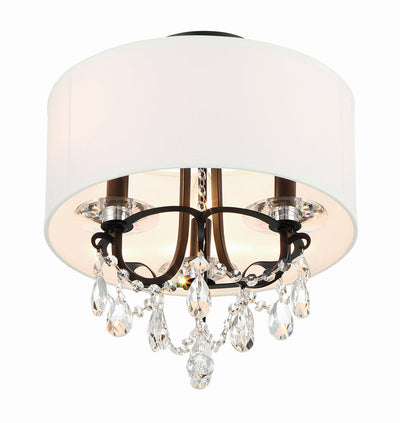 ##Antique Hardware## Othello 3 Light Matte Black Semi Flush Mount