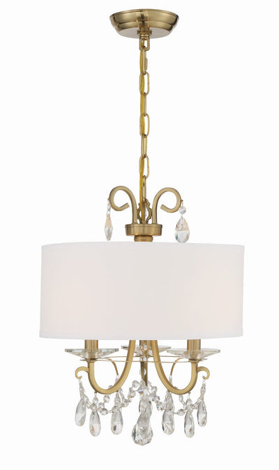 ##Antique Hardware## Othello 3 Light Vibrant Gold Mini Chandelier