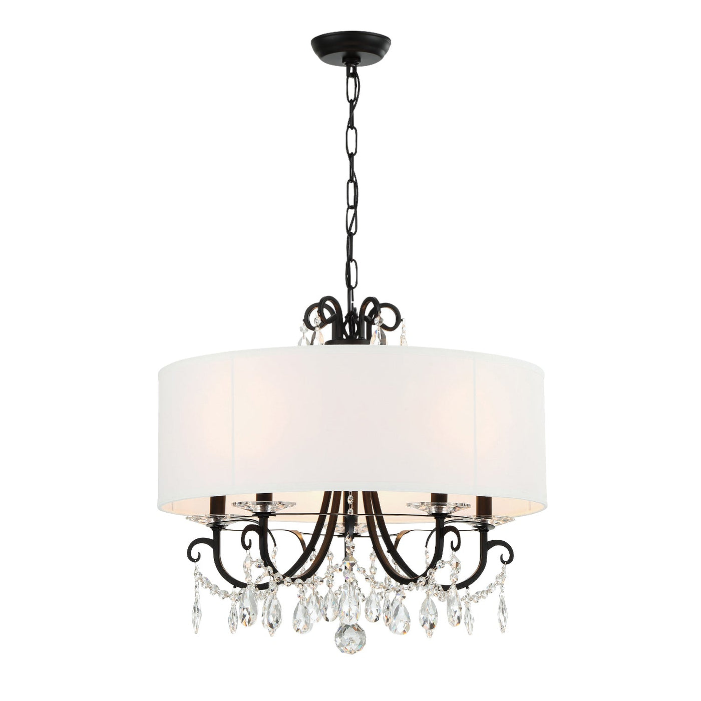 ##Antique Hardware## Othello 5 Light Matte Black Chandelier