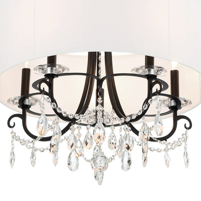 ##Antique Hardware## Othello 5 Light Matte Black Chandelier