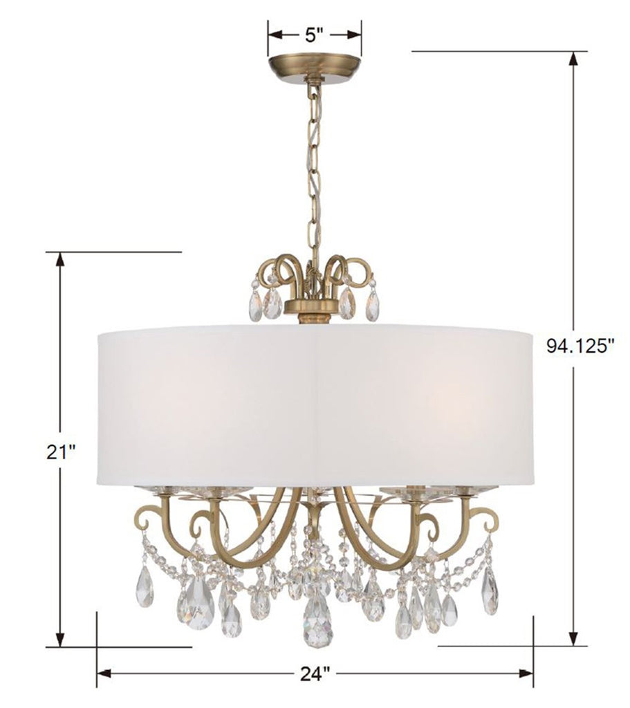 ##Antique Hardware## Othello 5 Light Vibrant Gold Chandelier