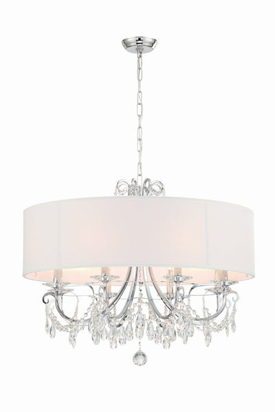 ##Antique Hardware## Othello 8 Light Polished Chrome Chandelier