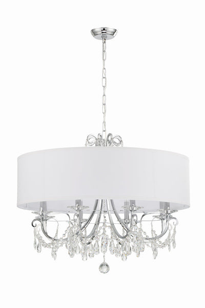 ##Antique Hardware## Othello 8 Light Polished Chrome Chandelier