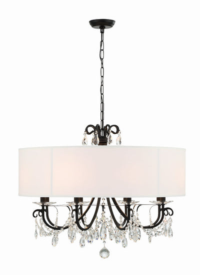 ##Antique Hardware## Othello 8 Light Matte Black Chandelier