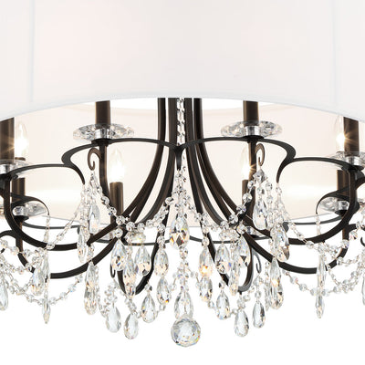 ##Antique Hardware## Othello 8 Light Matte Black Chandelier