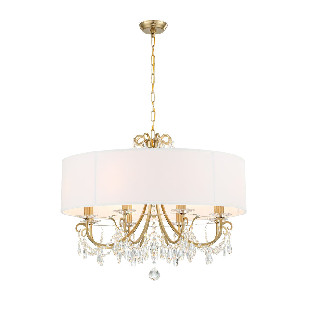 ##Antique Hardware## Othello 8 Light Vibrant Gold Chandelier