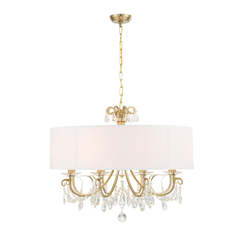 ##Antique Hardware## Othello 8 Light Vibrant Gold Chandelier